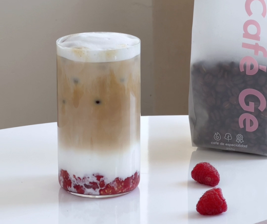 raspberry latte, latte de frambuesa