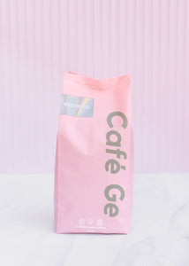 Bolsa rosa de cafe molido