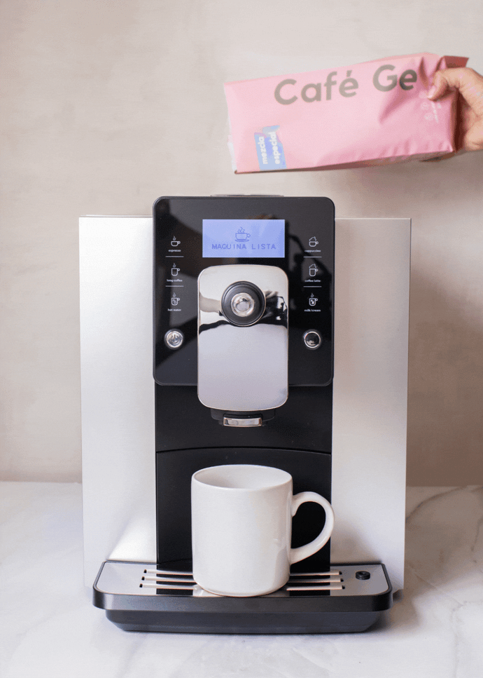 KLM y granos de cafe